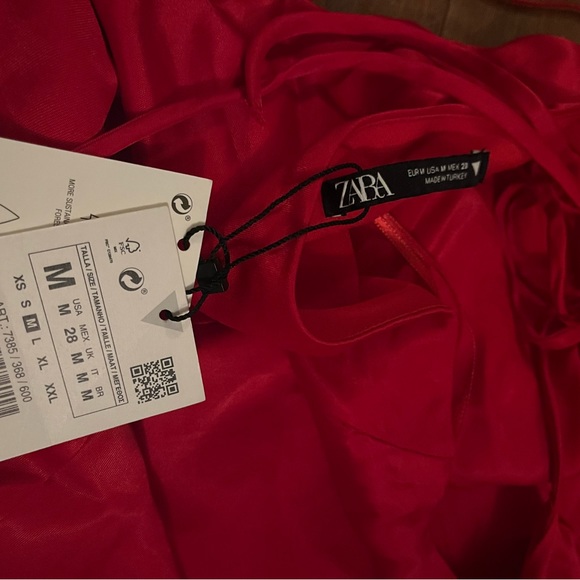 NWT Zara Satin Mini Dress - Picture 5 of 7